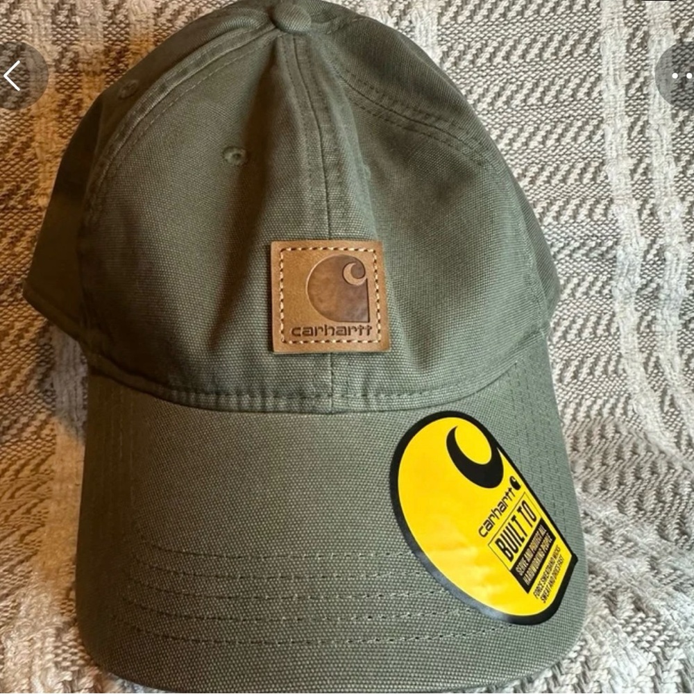 Carhartt One Size Canvas Cap Army Green Force Sweatband Adjustable